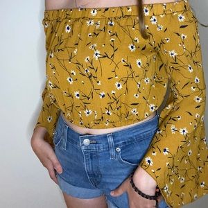 Yellow Flower Print Top